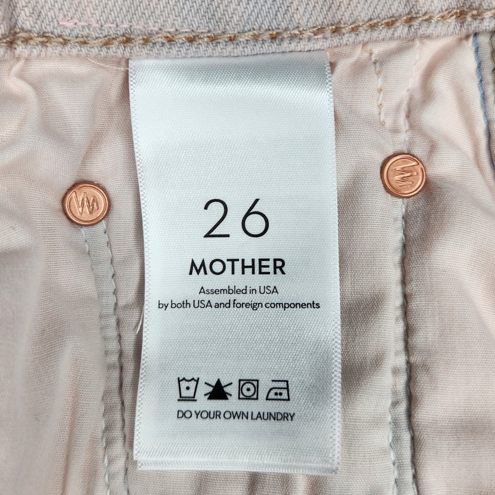 Mother Superior NWT *26 Pink Ultra High Waist Tomcat Kick Fray Shorts Distressed - Picture 7 of 15
